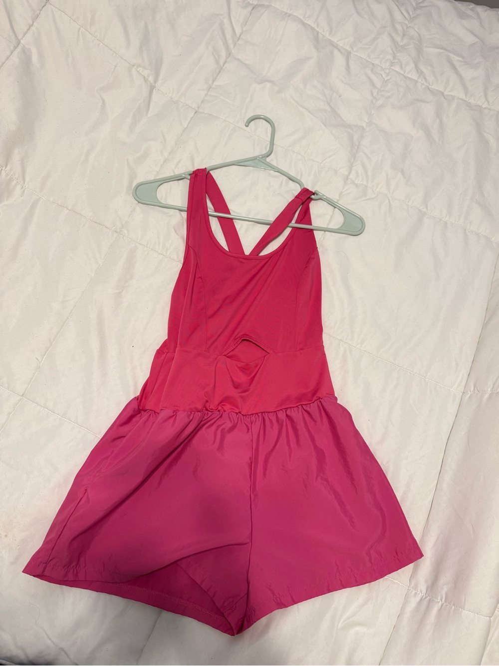 Girls' Pink Swim Romper